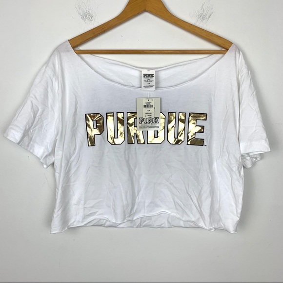PINK Victoria's Secret Tops - PINK Victoria's Secret Crop Top Large Purdue Z11